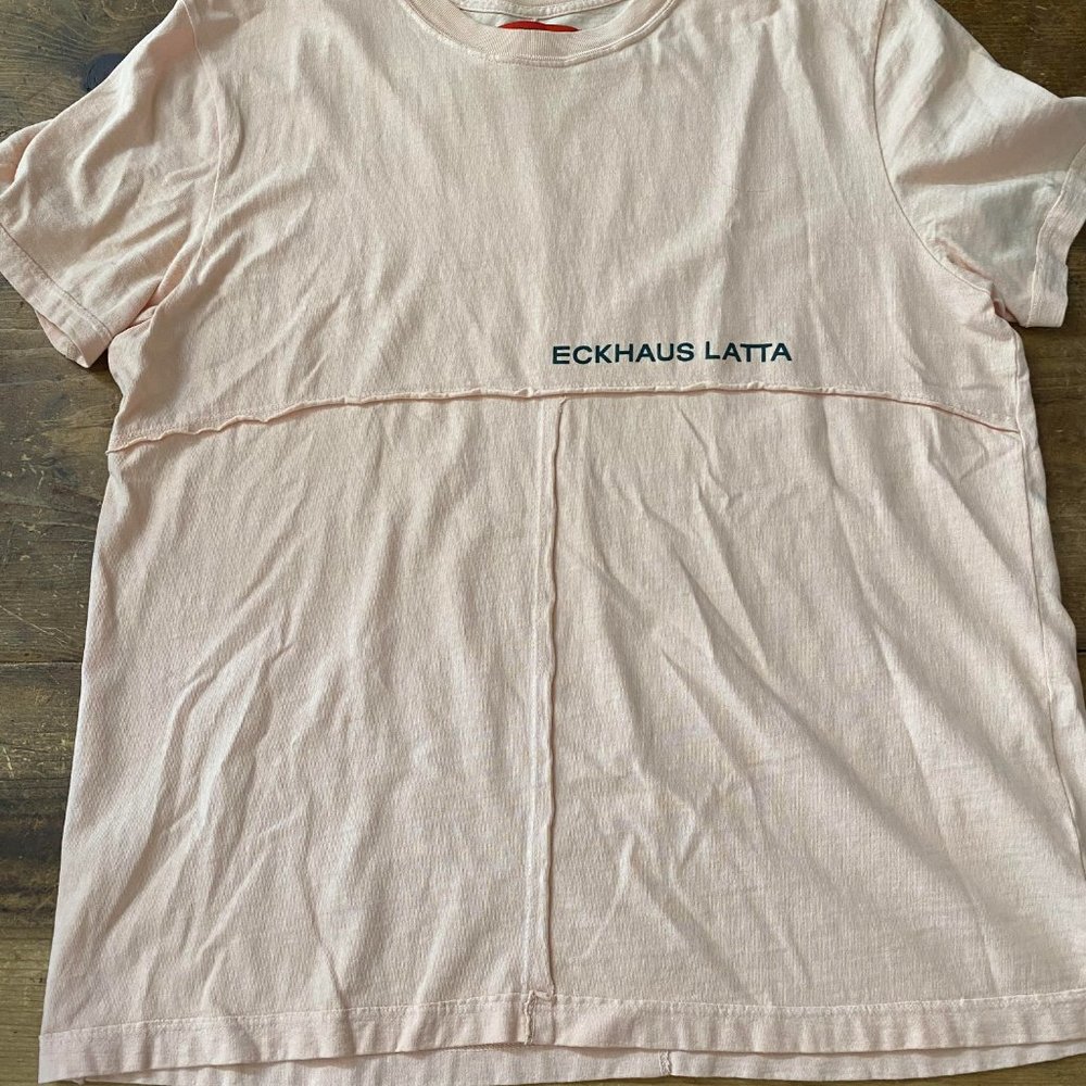 ECKHAUS LATTA Lapped Tee Peach and Green